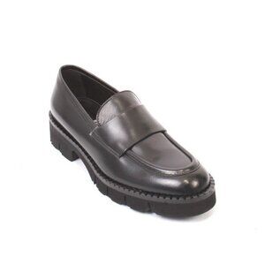 Luca Grossi 815a Black Leather Platform Loafers Shoes
